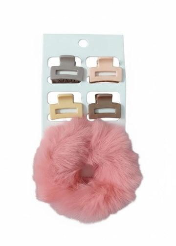 Hair Set (Scrunchie and 04 Clips)