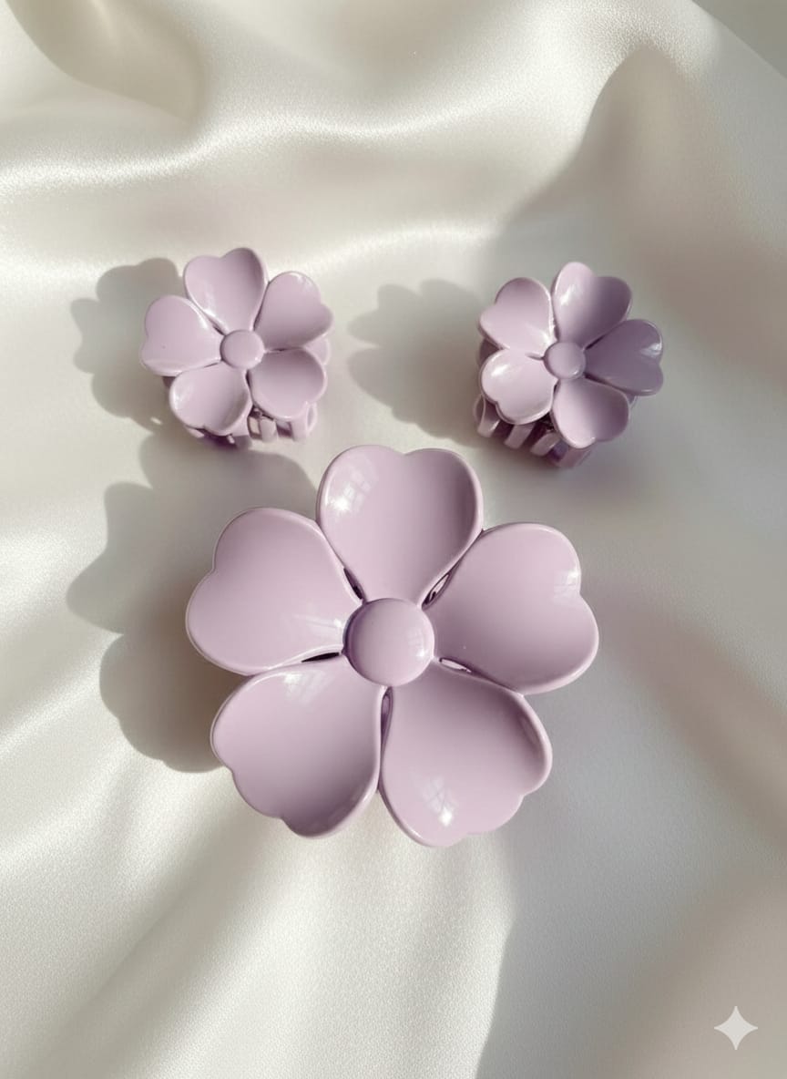 Set of Floral Hair Claw Clips