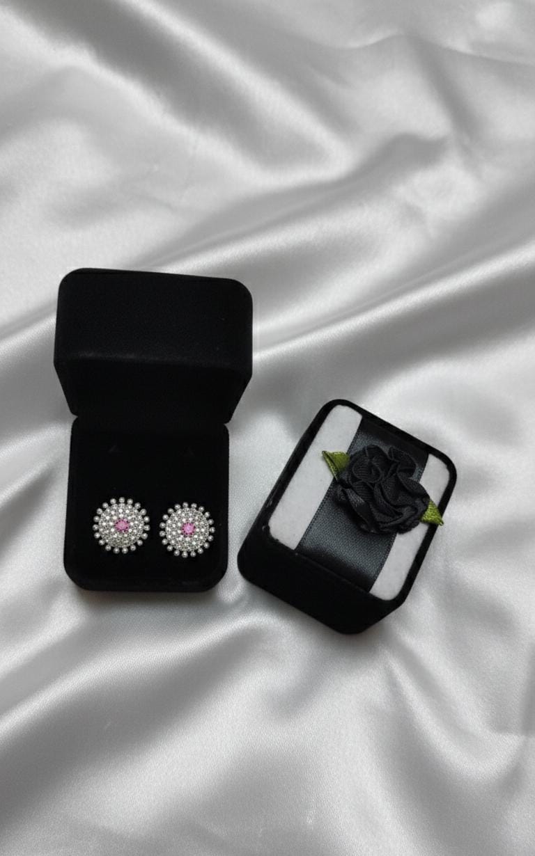 Round Pave Ear studs