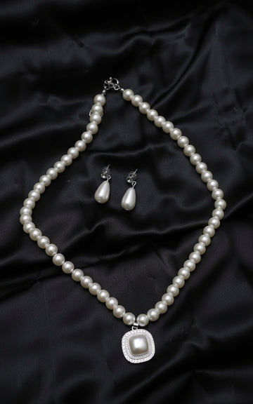 Square Pearl Jewelry Set