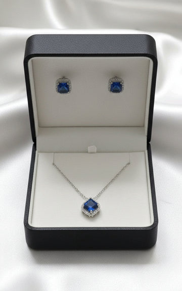 Square Halo Jewelry Set